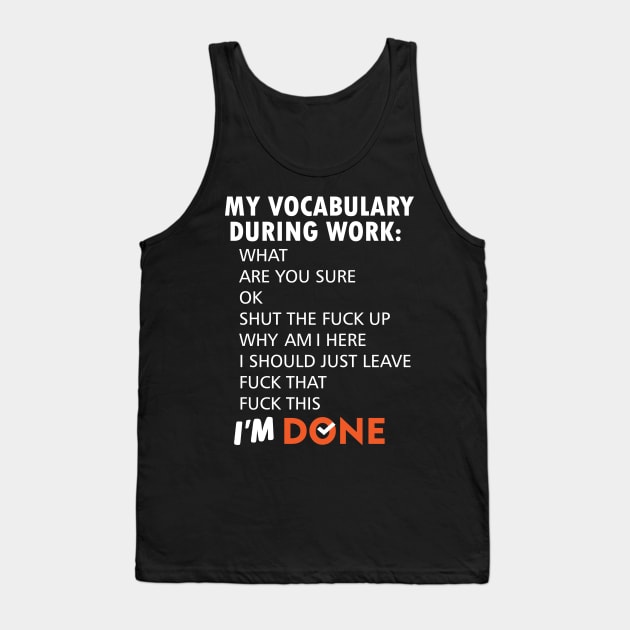 WORK VOCABULARY Tank Top by Litho